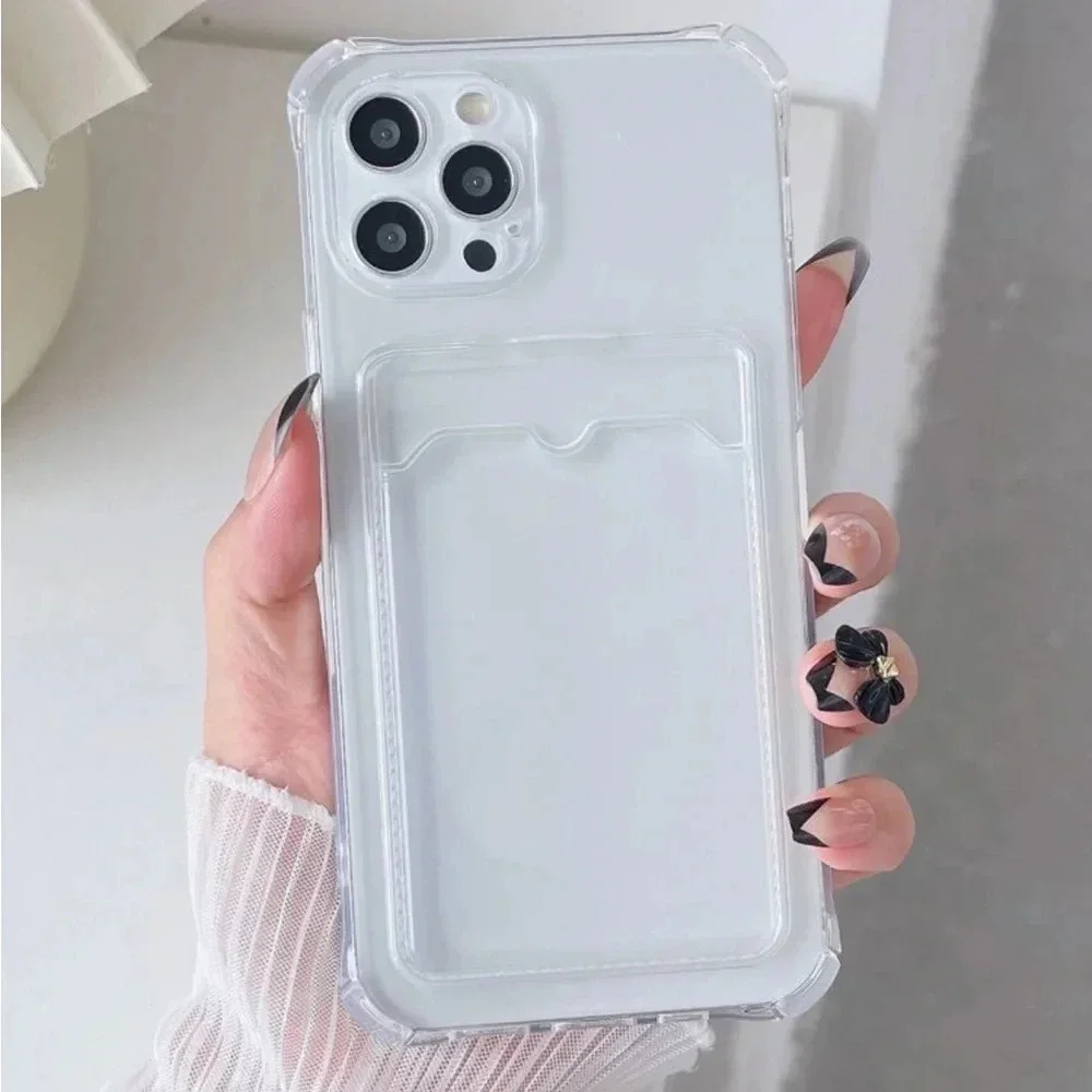 ⚠️Clearance iPhone 13/Pro/Pro Max Clear Protective Phone Case With Card Holder - Picture 1 of 4
